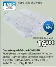JYSK Couette synthétique fondsbu offre
