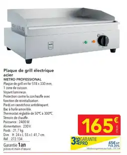 METRO Plaque de grill électrique acier metro professional offre