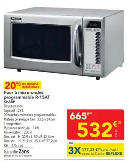 METRO Four à micro-ondes programmable r-15at sharp offre