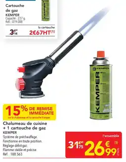METRO Chalumeau de cuisine +1 cartouche de gaz offre