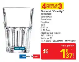 METRO Gobelet granity arcoroc offre