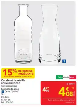 METRO Carafe et bouteille bormioli rocco offre