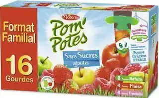 Spar POM’POTES SANS SUCRES AJOUTÉS POMME NATURE, POMME FRAISE, POMME FRAMBOISE offre