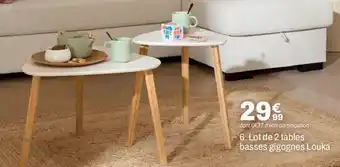 BUT Lot de 2 tables basses gigognes Louka offre