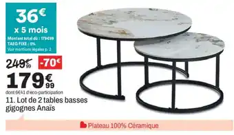 BUT Lot de 2 tables basses gigognes Anaïs offre