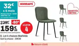 BUT Lot 4 chaises Mathilde offre