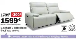 BUT Canapé 3 places relax électrique Verona offre