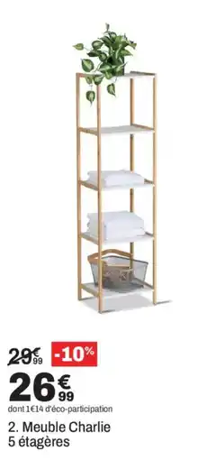 BUT Meuble Charlie 5 étagères offre