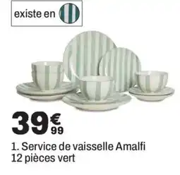 BUT Service de vaisselle Amalfi 12 pièces vert offre