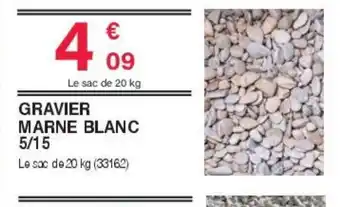 Chretien Matériaux Gravier marne blanc 5/15 offre