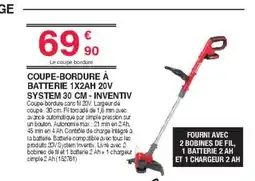 Chretien Matériaux Coupe-bordure à batterie 1x2ah 20v system- inventiv offre