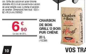 Chretien Matériaux Charbon de bois grill'o bois pur chêne offre