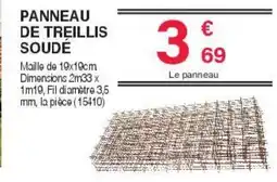Chretien Matériaux Panneau de treillis soude offre