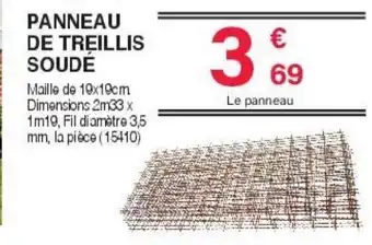 Chretien Matériaux Panneau de treillis soude offre