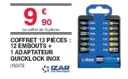 Chretien Matériaux Coffret 13 pièces : 12 embouts + 1 adaptateur quicklock inox offre