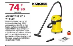 Chretien Matériaux Karcher Aspirateur wd 3 v-19/4/20 offre
