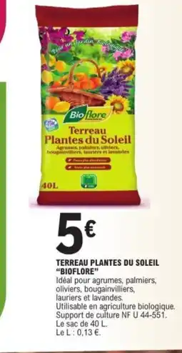 E.Leclerc BIOFLORE Terreau plantes du soleil offre