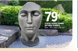 E.Leclerc Statue visage femme en fibre d'argile offre