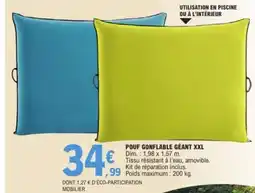 E.Leclerc Pouf gonflable géant xxl offre