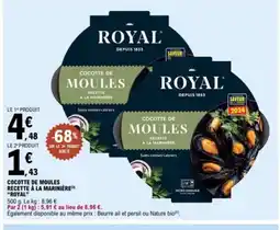 E.Leclerc ROYAL Cocotte de moules recette à la marinière offre