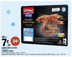 E.Leclerc GIMBERT OCEAN Gambas royale rouge surgelées offre