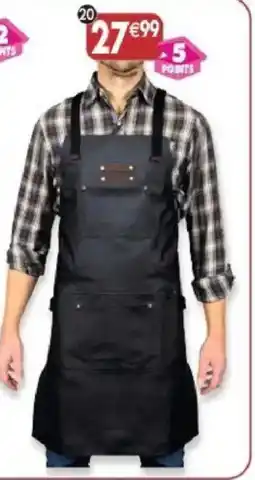 Maximo Tablier en toile enduite et cuir offre