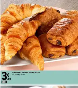 E.Leclerc 4 croissants + 4 pains au chocolat offre