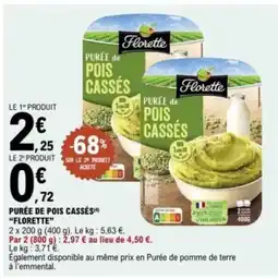 E.Leclerc FLORETTE Purée de pois cassés offre