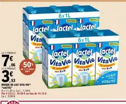 E.Leclerc LACTEL Brique de lait vita vie offre