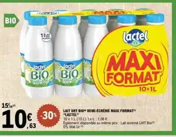 E.Leclerc LACTEL Lait uht bio demi-écrémé maxi format offre