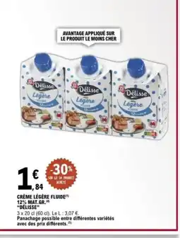 E.Leclerc DÉLISSE Crème légère fluide 12% mat.gr. offre