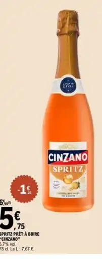 E.Leclerc CINZANO Spritz prêt à boire offre