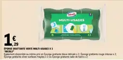 E.Leclerc NICOLS Éponge grattante verte multi-usages x 3 offre