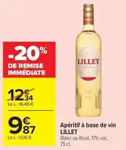 Carrefour Market Lillet - apéritif à base de vin offre