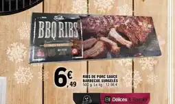 E.Leclerc Ribs de porc sauce barbecue surgelés offre