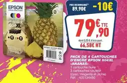 Bureau Vallée Epson - pack de 4 cartouches d'encre 604xl ananas offre