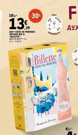 E.Leclerc Aoc côtes de provence vin rosé bib offre