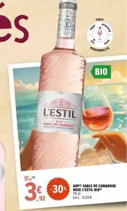 E.Leclerc Aop sable de camargue rosé l'estil bio offre