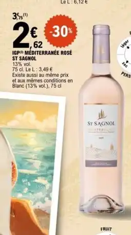 E.Leclerc ST SAGNOL Igp méditerranée rosé offre