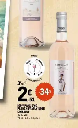 E.Leclerc Igp pays d'oc french family rosé cinsault offre