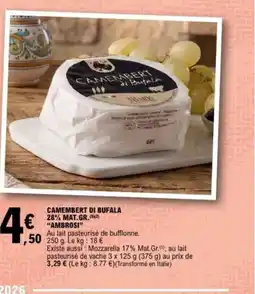 E.Leclerc AMBROSI di bufala 28% mat.gr offre