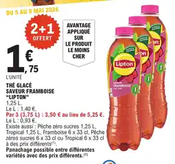 E.Leclerc Thé glacé saveur framboise lipton offre