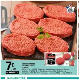 E.Leclerc CHARAL 6 steaks hachés 15% mat. gr offre