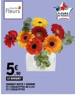 E.Leclerc Bouquet mixte 7 germini et 3 eucalyptus ou 5 lys et 3 eucalyptus offre