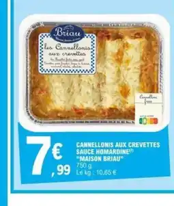 E.Leclerc MAISON BRIAU Cannellonis aux crevettes sauce homardine offre