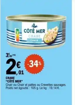 E.Leclerc CÔTÉ MER Crabe offre