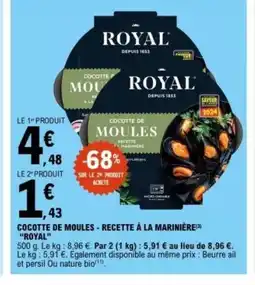E.Leclerc ROYAL Cocotte de moules - recette à la marinière offre