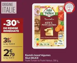 Carrefour Market Raviolis boeuf légumes isla delice offre