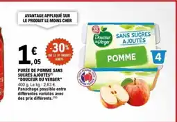 E.Leclerc DOUCEUR DU VERGER Purée de pomme sans sucres ajoutés offre