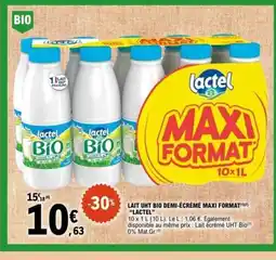 E.Leclerc LACTEL Lait uht bio demi-écrémé maxi format offre